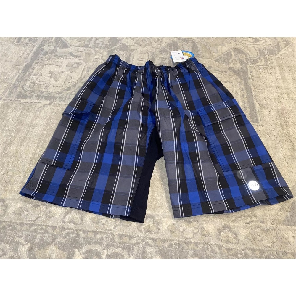New Cyclewear Trail Loose Padded Cycling Shorts Blue Gray Plaid Mens Sz Medium
